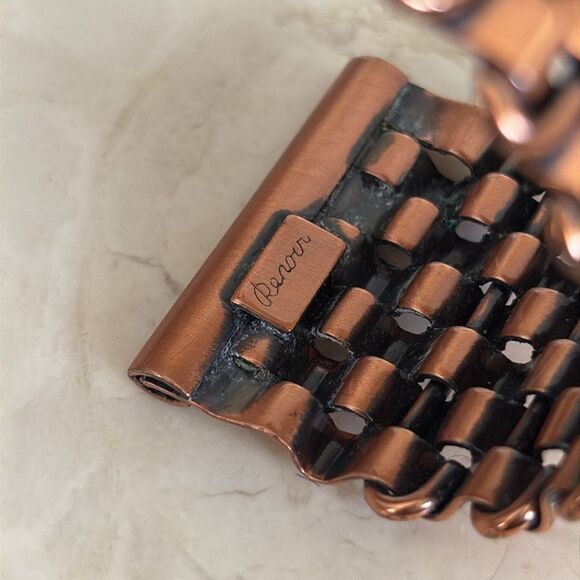 Renoir Copper Basket Weave Cuff Bracelet Vintage Mid Century Modernist - Picture 7 of 10